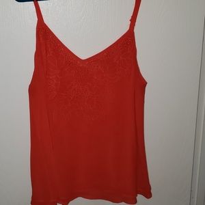 Red floral embellished swing tank